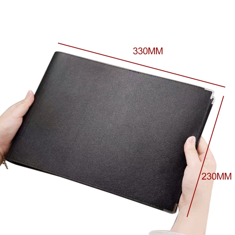 A4 Faux Leather Loose-leaf Grid Notebook, Style:Checkered Core