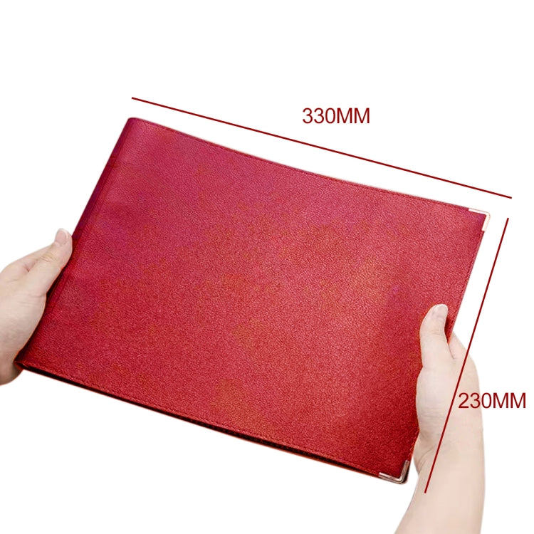 A4 Faux Leather Loose-leaf Grid Notebook, Style:Checkered Core