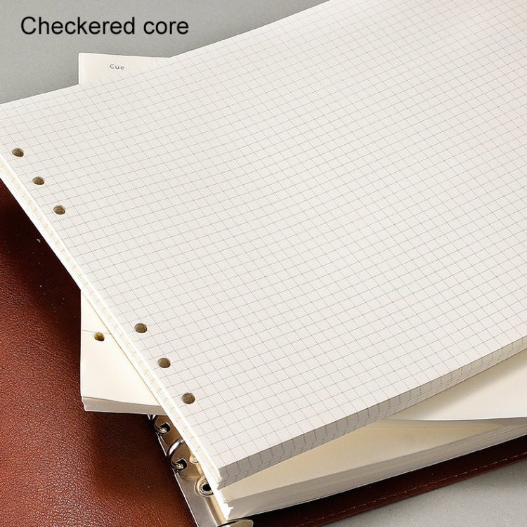 A4 Faux Leather Loose-leaf Grid Notebook, Style:Checkered Core