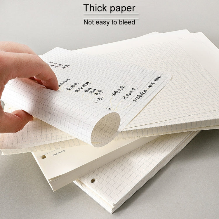 A4 Faux Leather Loose-leaf Grid Notebook, Style:Checkered Core