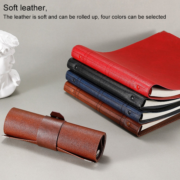 A4 Faux Leather Loose-leaf Grid Notebook, Style:Checkered Core