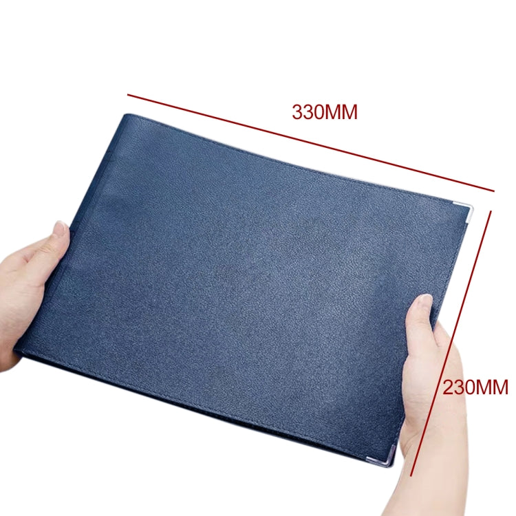 A4 Faux Leather Loose-leaf Grid Notebook, Style:Blank Inner Core