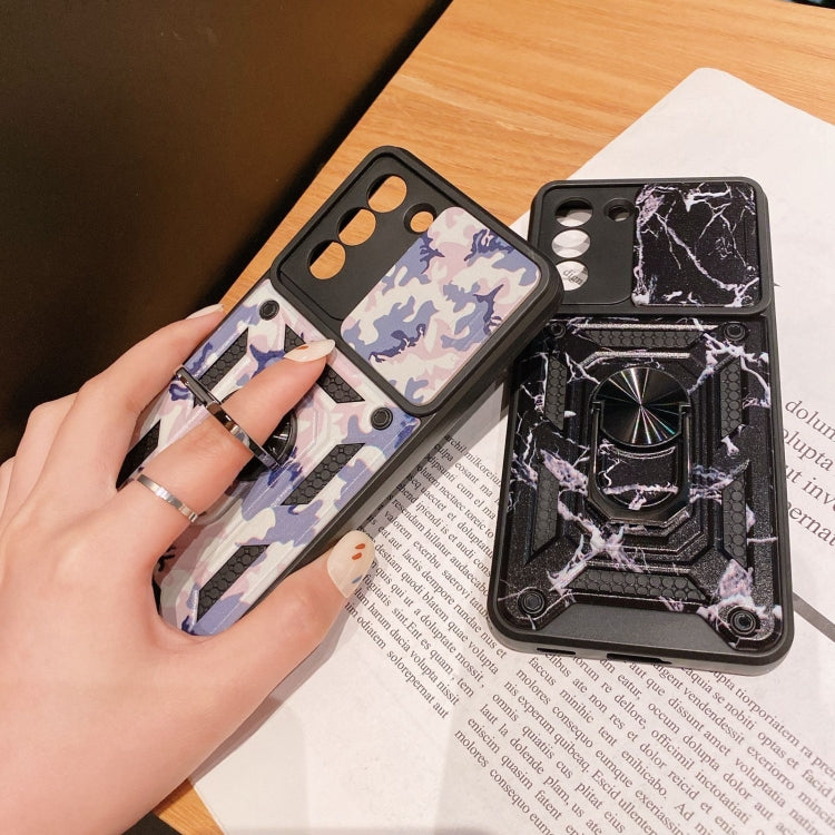 For Samsung Galaxy S21 5G Sliding Camera Cover Design Camouflage Series TPU+PC Protective Case