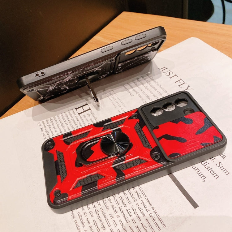 For Samsung Galaxy S21 5G Sliding Camera Cover Design Camouflage Series TPU+PC Protective Case
