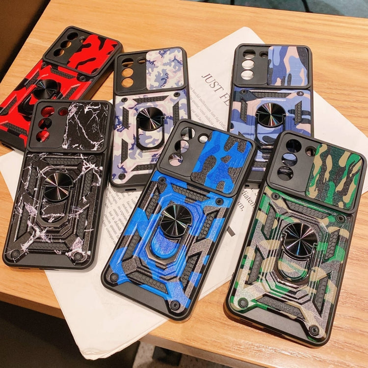 For Samsung Galaxy S21 5G Sliding Camera Cover Design Camouflage Series TPU+PC Protective Case