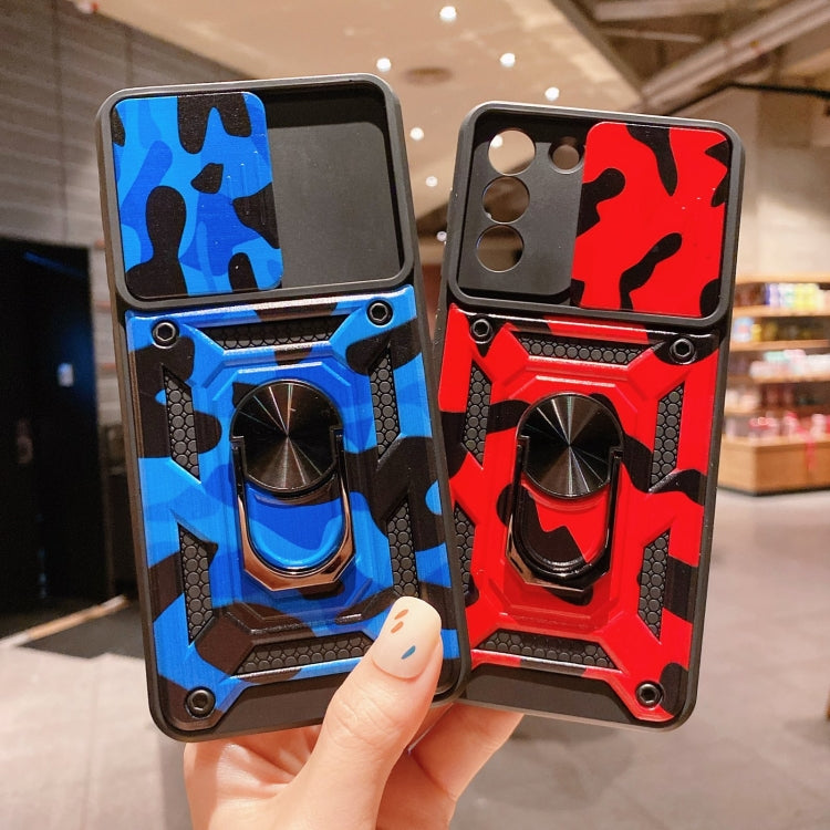 For Samsung Galaxy S21 5G Sliding Camera Cover Design Camouflage Series TPU+PC Protective Case