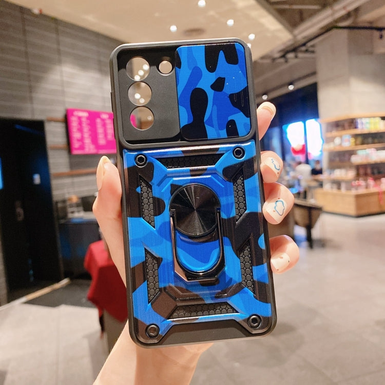For Samsung Galaxy S21+ 5G Sliding Camera Cover Design Camouflage Series TPU+PC Protective Case