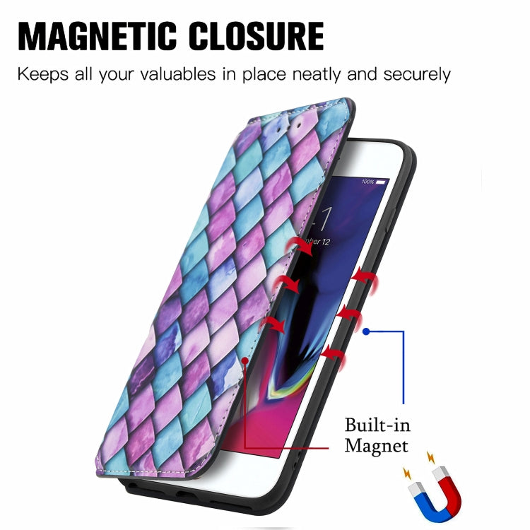 Colorful Magnetic Horizontal Flip PU Leather Case with Holder & Card Slot & Wallet For iPhone 8 Plus / 7 Plus
