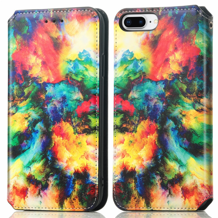 Colorful Magnetic Horizontal Flip PU Leather Case with Holder & Card Slot & Wallet For iPhone 8 Plus / 7 Plus