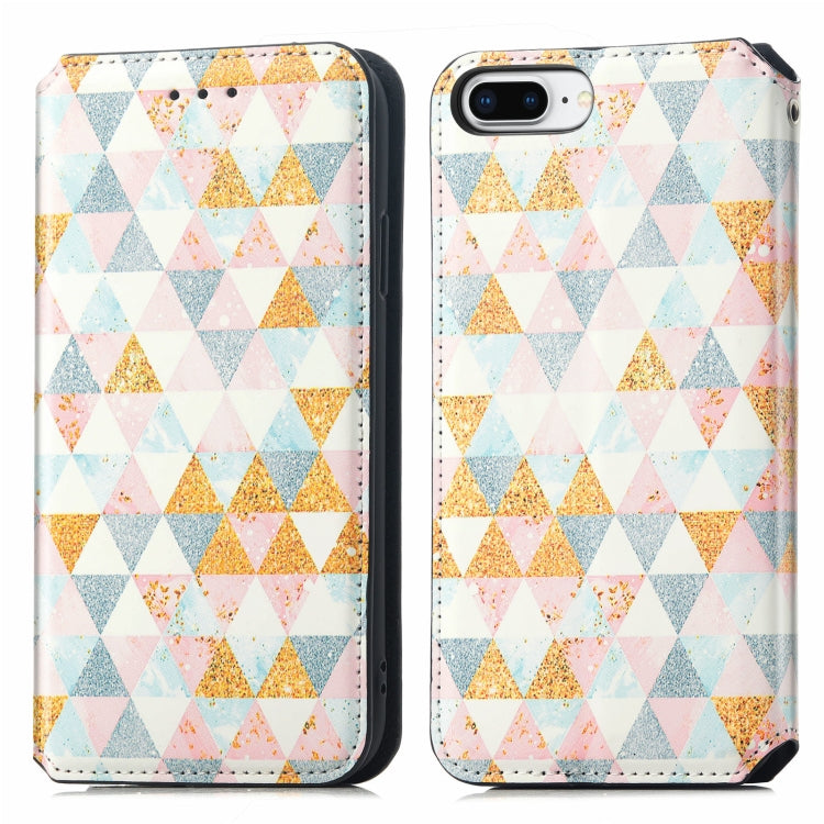 Colorful Magnetic Horizontal Flip PU Leather Case with Holder & Card Slot & Wallet For iPhone 8 Plus / 7 Plus