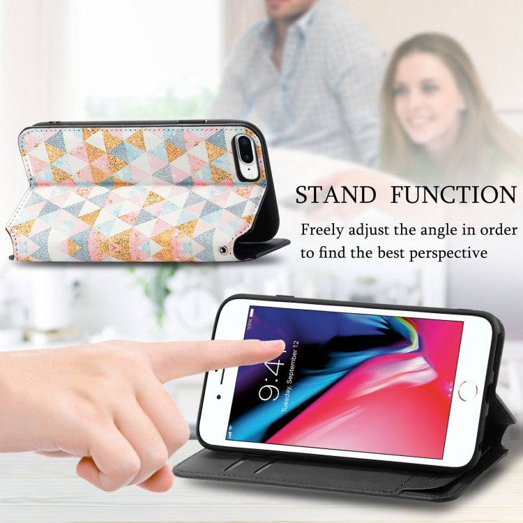 Colorful Magnetic Horizontal Flip PU Leather Case with Holder & Card Slot & Wallet For iPhone 8 Plus / 7 Plus