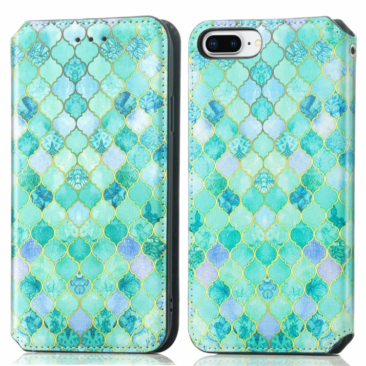 Colorful Magnetic Horizontal Flip PU Leather Case with Holder & Card Slot & Wallet For iPhone 8 Plus / 7 Plus