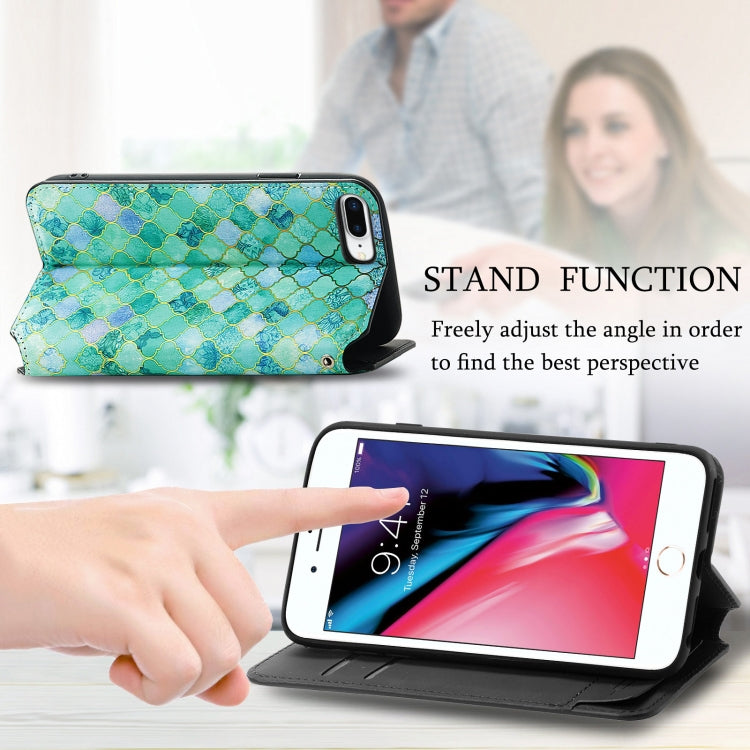 Colorful Magnetic Horizontal Flip PU Leather Case with Holder & Card Slot & Wallet For iPhone 8 Plus / 7 Plus