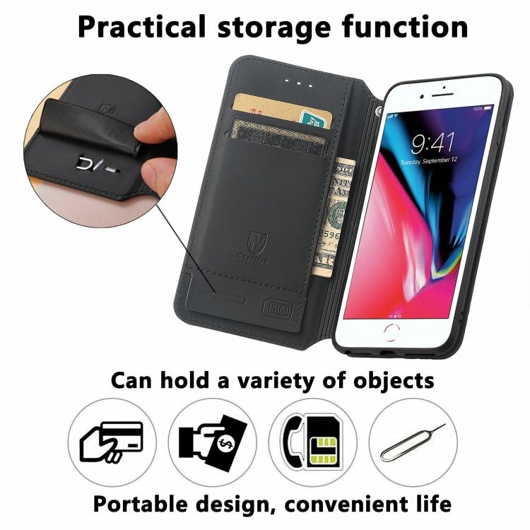 Colorful Magnetic Horizontal Flip PU Leather Case with Holder & Card Slot & Wallet For iPhone 8 Plus / 7 Plus