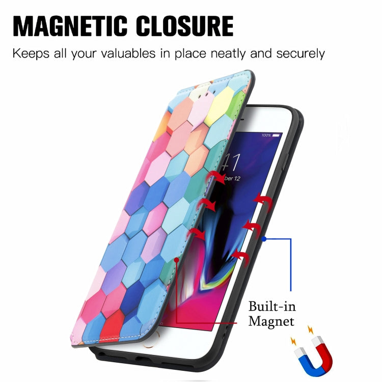 Colorful Magnetic Horizontal Flip PU Leather Case with Holder & Card Slot & Wallet For iPhone 8 Plus / 7 Plus