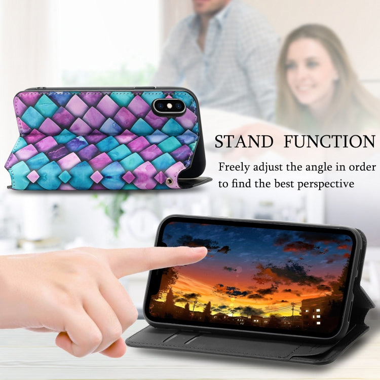 For iPhone X / XS Colorful Magnetic Horizontal Flip PU Leather Case with Holder & Card Slot & Wallet