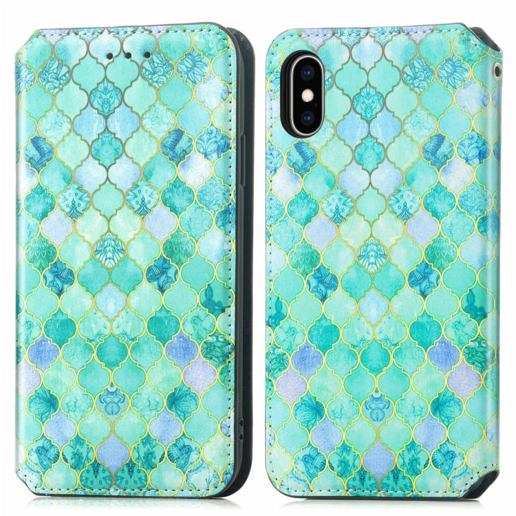 For iPhone X / XS Colorful Magnetic Horizontal Flip PU Leather Case with Holder & Card Slot & Wallet