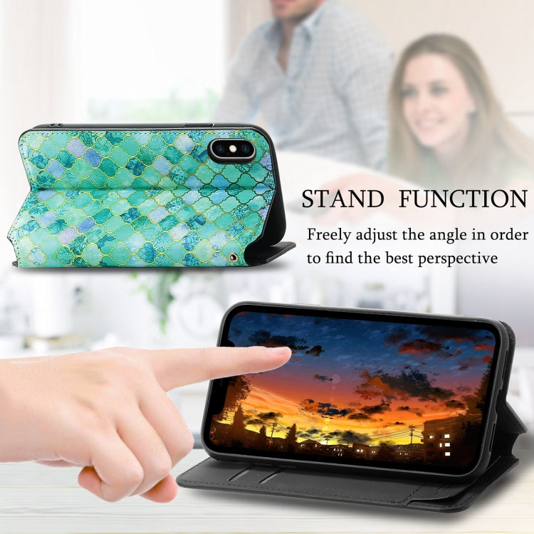 For iPhone X / XS Colorful Magnetic Horizontal Flip PU Leather Case with Holder & Card Slot & Wallet