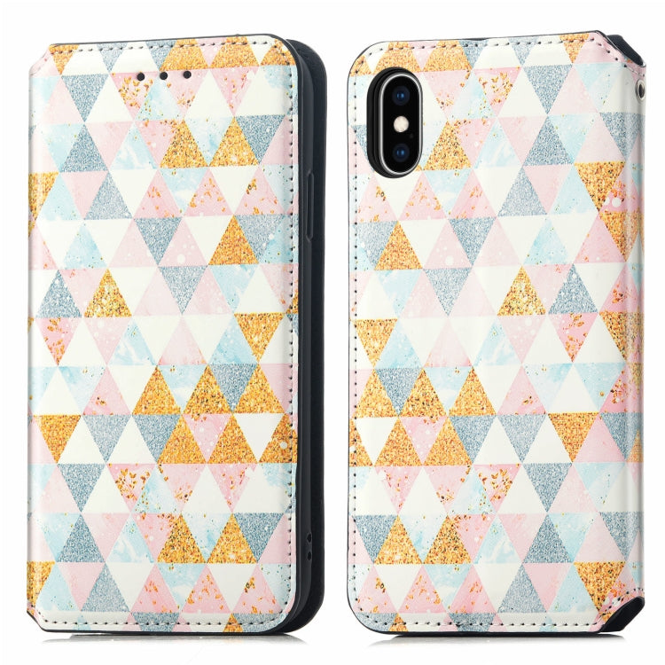 For iPhone XR Colorful Magnetic Horizontal Flip PU Leather Case with Holder & Card Slot & Wallet