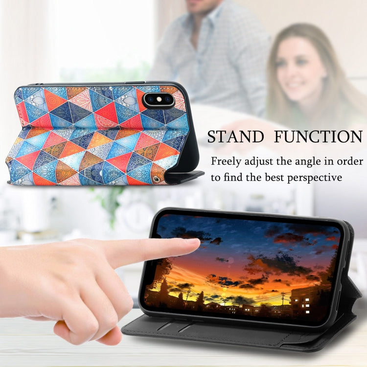 For iPhone XR Colorful Magnetic Horizontal Flip PU Leather Case with Holder & Card Slot & Wallet
