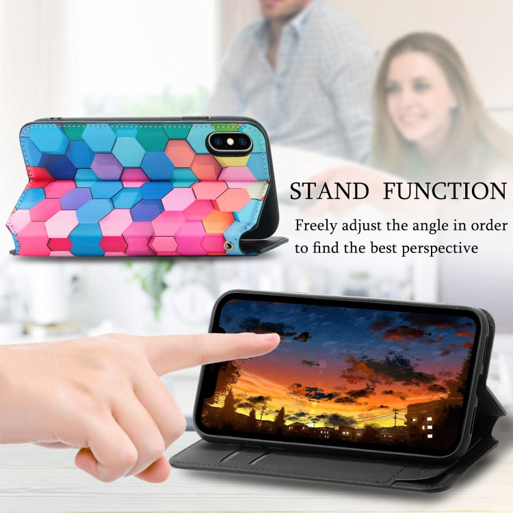 For iPhone XR Colorful Magnetic Horizontal Flip PU Leather Case with Holder & Card Slot & Wallet