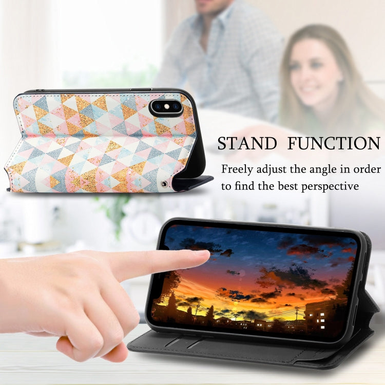 For iPhone XS Max Colorful Magnetic Horizontal Flip PU Leather Case with Holder & Card Slot & Wallet
