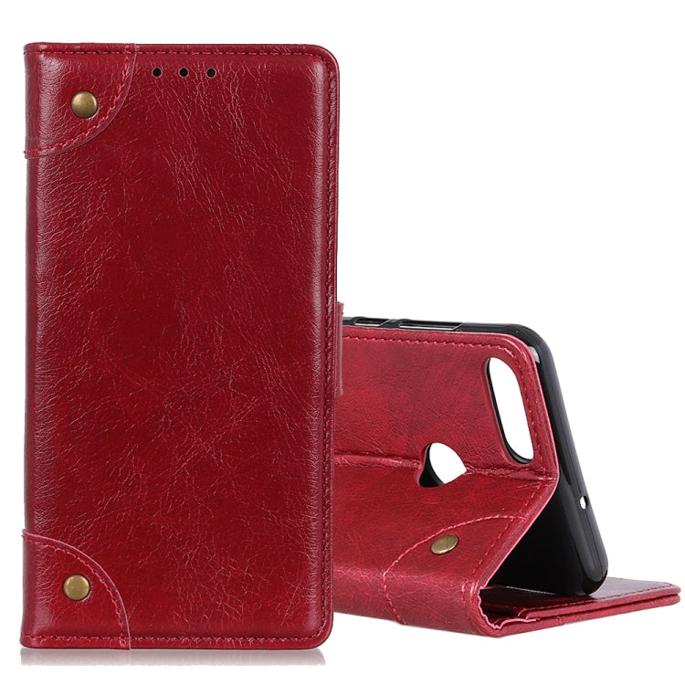 For Motorola Moto E6 Play Copper Buckle Nappa Texture Horizontal Flip Leather Case with Holder & Card Slots & Wallet