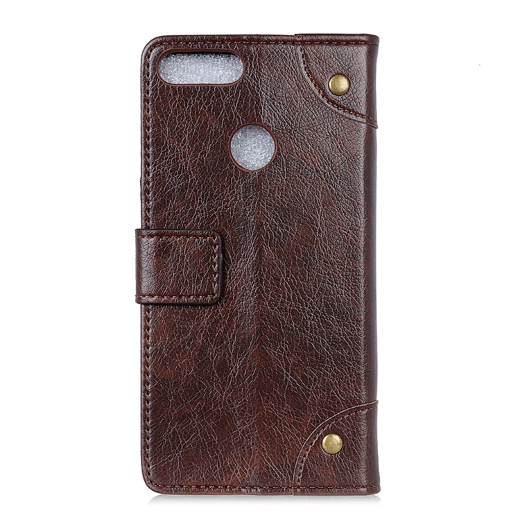 For Motorola Moto E6 Play Copper Buckle Nappa Texture Horizontal Flip Leather Case with Holder & Card Slots & Wallet