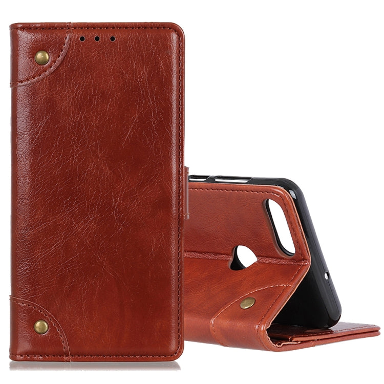 For Motorola Moto E6 Play Copper Buckle Nappa Texture Horizontal Flip Leather Case with Holder & Card Slots & Wallet