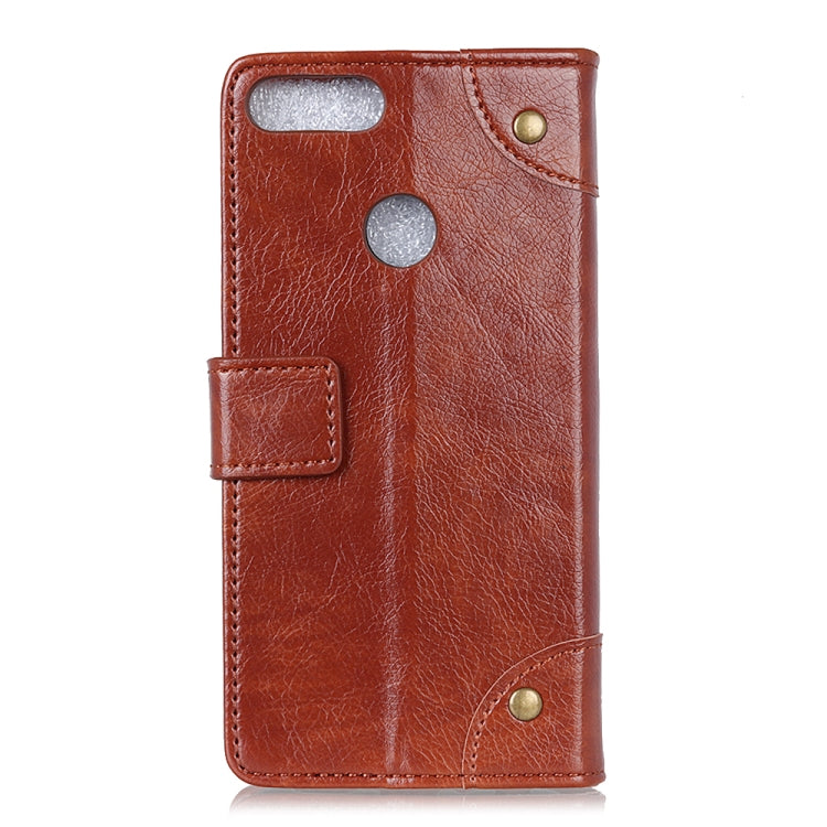 For Motorola Moto E6 Play Copper Buckle Nappa Texture Horizontal Flip Leather Case with Holder & Card Slots & Wallet