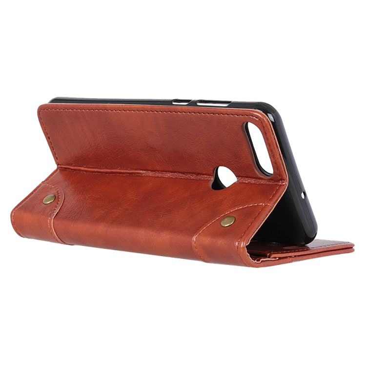 For Motorola Moto E6 Play Copper Buckle Nappa Texture Horizontal Flip Leather Case with Holder & Card Slots & Wallet