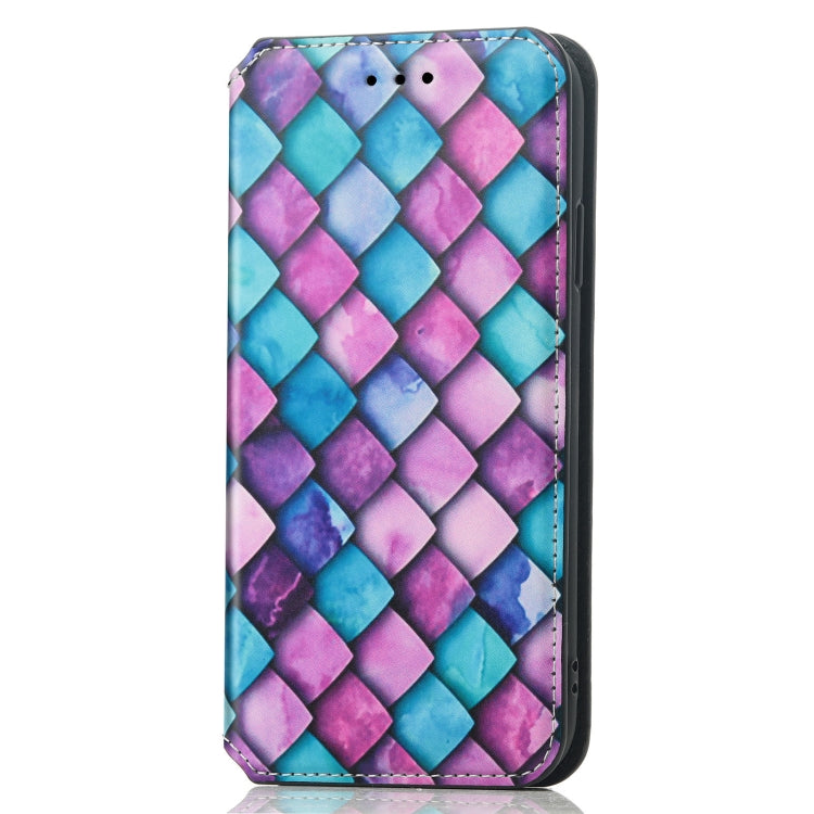 For Samsung Galaxy A12 Colorful Magnetic Horizontal Flip PU Leather Case with Holder & Card Slot & Wallet