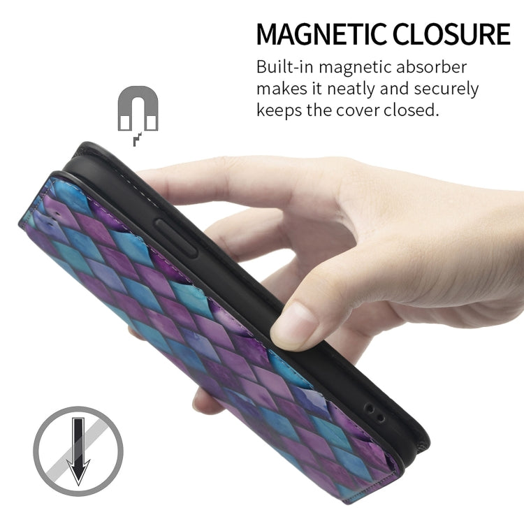 For Samsung Galaxy A12 Colorful Magnetic Horizontal Flip PU Leather Case with Holder & Card Slot & Wallet