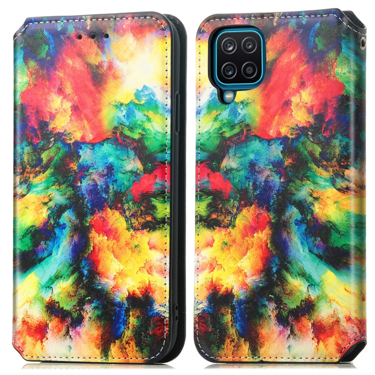 For Samsung Galaxy A12 Colorful Magnetic Horizontal Flip PU Leather Case with Holder & Card Slot & Wallet