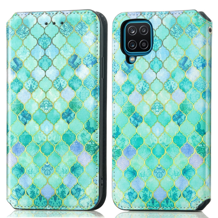 For Samsung Galaxy A12 Colorful Magnetic Horizontal Flip PU Leather Case with Holder & Card Slot & Wallet
