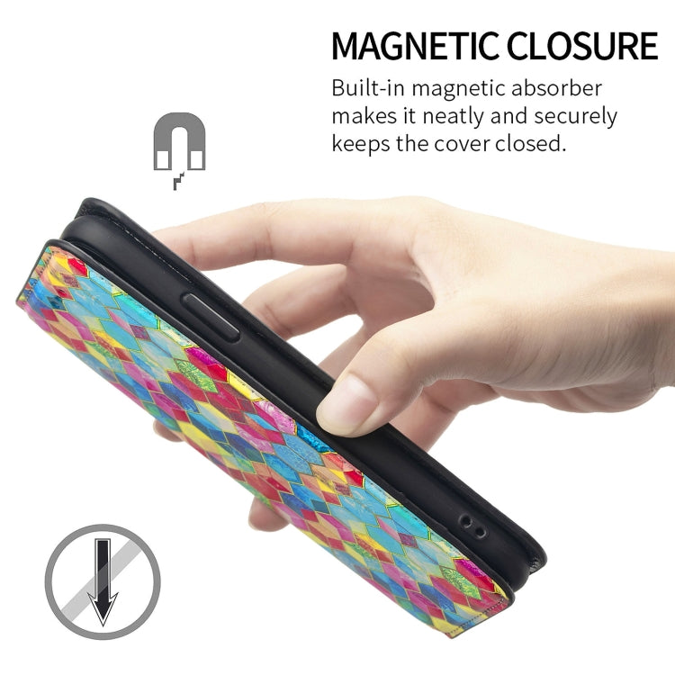 For Samsung Galaxy A12 Colorful Magnetic Horizontal Flip PU Leather Case with Holder & Card Slot & Wallet