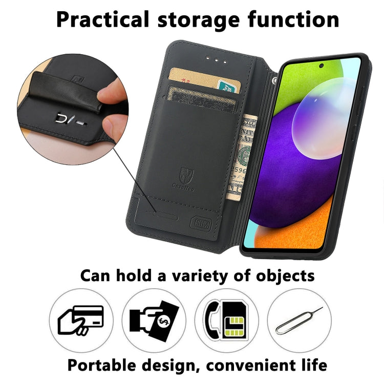 For Samsung Galaxy A52 5G Colorful Magnetic Horizontal Flip PU Leather Case with Holder & Card Slot & Wallet