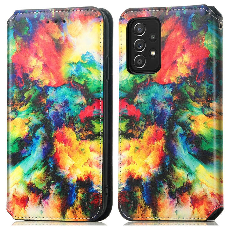 For Samsung Galaxy A72 5G Colorful Magnetic Horizontal Flip PU Leather Case with Holder & Card Slot & Wallet