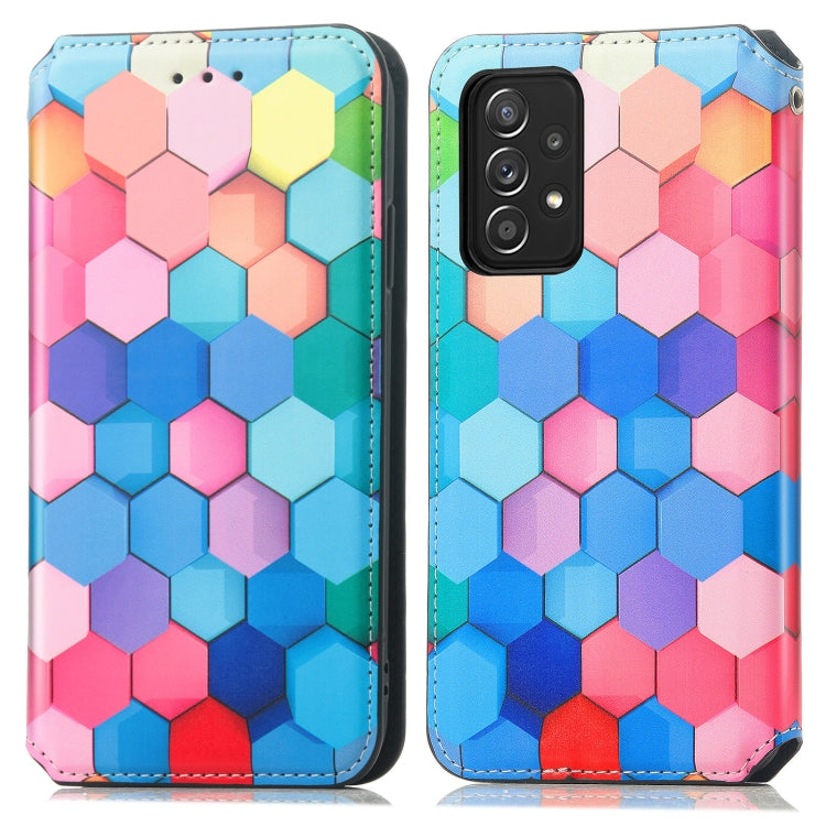 For Samsung Galaxy A72 5G Colorful Magnetic Horizontal Flip PU Leather Case with Holder & Card Slot & Wallet