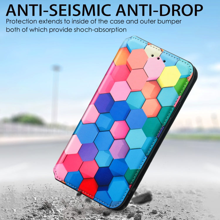For Samsung Galaxy A72 5G Colorful Magnetic Horizontal Flip PU Leather Case with Holder & Card Slot & Wallet