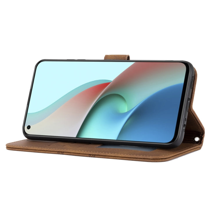For Xiaomi Redmi Note 9 5G Embossed Striped Magnetic Buckle PU + TPU Horizontal Flip Leather Case with Holder & Card Slot & Wallet & Photo Frame & Sling