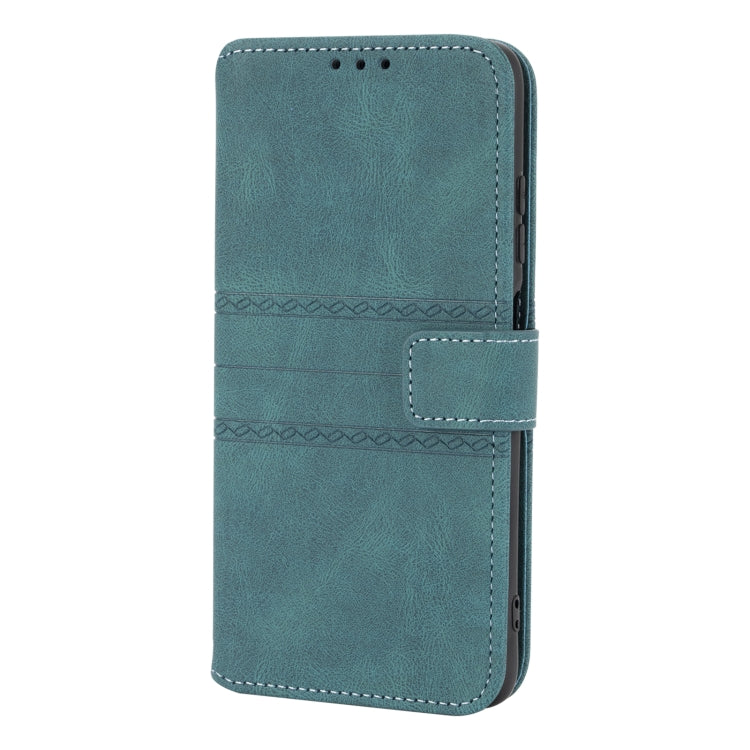 For Xiaomi Redmi Note 9 5G Embossed Striped Magnetic Buckle PU + TPU Horizontal Flip Leather Case with Holder & Card Slot & Wallet & Photo Frame & Sling