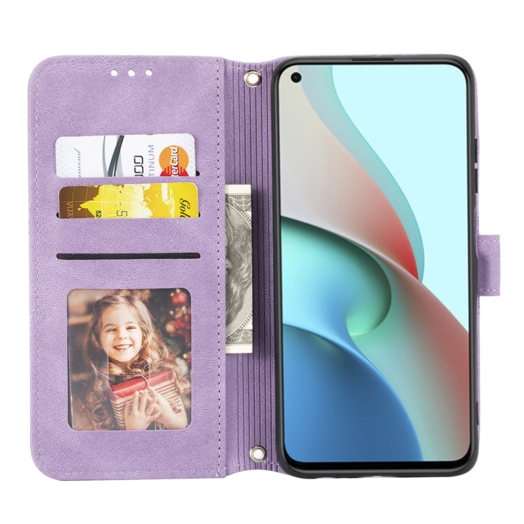 For Xiaomi Redmi Note 9 5G Embossed Striped Magnetic Buckle PU + TPU Horizontal Flip Leather Case with Holder & Card Slot & Wallet & Photo Frame & Sling