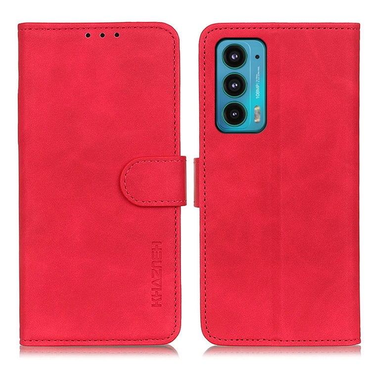 For Motorola Edge 20 KHAZNEH Retro Texture PU + TPU Horizontal Flip Leather Case with Holder & Card Slots & Wallet