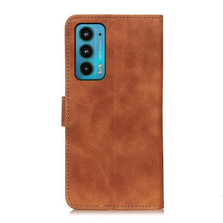 For Motorola Edge 20 KHAZNEH Retro Texture PU + TPU Horizontal Flip Leather Case with Holder & Card Slots & Wallet