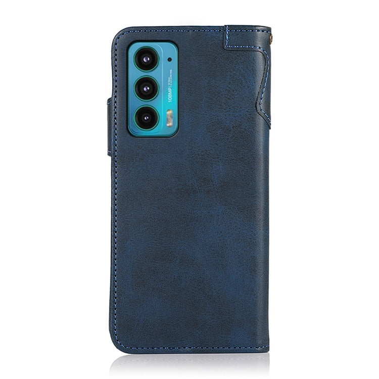 For Motorola Edge 20 KHAZNEH Dual-Splicing Cowhide Texture Horizontal Flip Leather Case with Holder & Card Slots & Wallet & Photo Frame & Lanyard