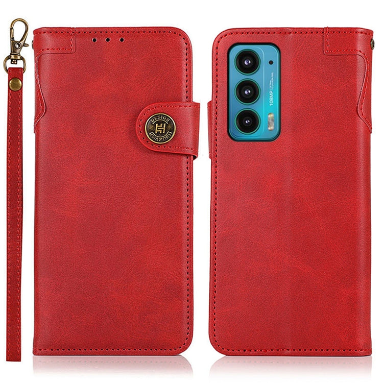 For Motorola Edge 20 KHAZNEH Dual-Splicing Cowhide Texture Horizontal Flip Leather Case with Holder & Card Slots & Wallet & Photo Frame & Lanyard