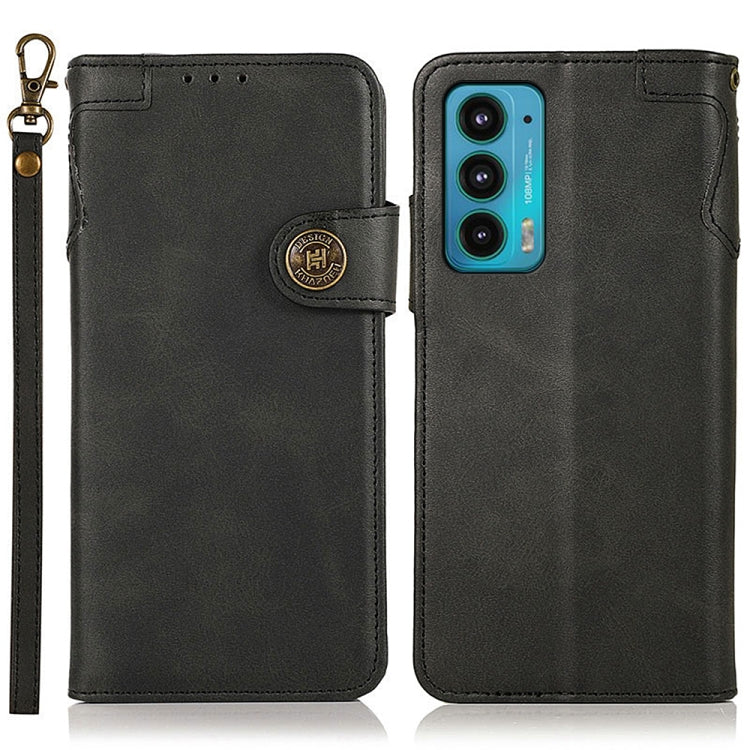 For Motorola Edge 20 KHAZNEH Dual-Splicing Cowhide Texture Horizontal Flip Leather Case with Holder & Card Slots & Wallet & Photo Frame & Lanyard