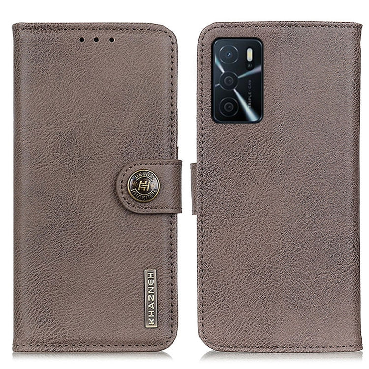 For OPPO A16 KHAZNEH Cowhide Texture Horizontal Flip Leather Case with Holder & Card Slots & Wallet