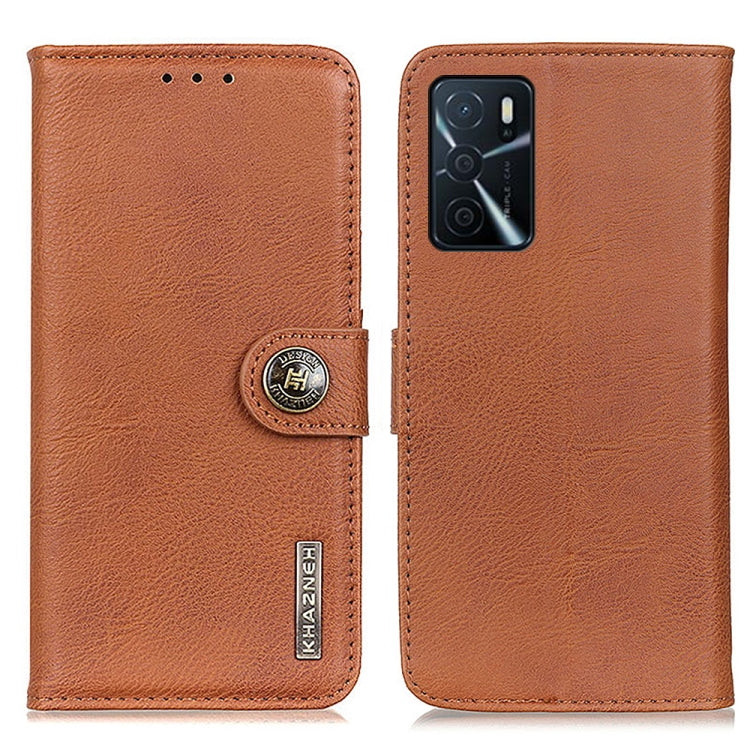 For OPPO A16 KHAZNEH Cowhide Texture Horizontal Flip Leather Case with Holder & Card Slots & Wallet